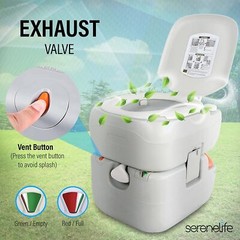 SereneLife SLCATL360 Portable Toilet 22L With Carry Bag+Spray