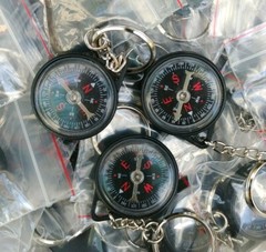 (10 PCS) Mini Compass with Chain Ring – USA Seller