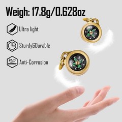 Aesthetic Mini Compass – Waterproof Pocket Compass for Hiking & Survival, Keycha