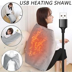 USB Electric Blanket 5V Low Voltage Heating Shawl Portable Warm Wrap for Travel
