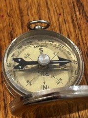 Vintage Compass With Lock and Direction Arrow Made in Germany Liquid Filled PIC