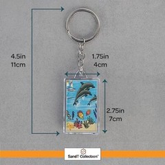 Dolphin Thermometer Compass Keychain