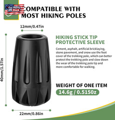 Durable Replacement Rubber Tips for Trekking Poles – Universal Anti-Slip Hiking