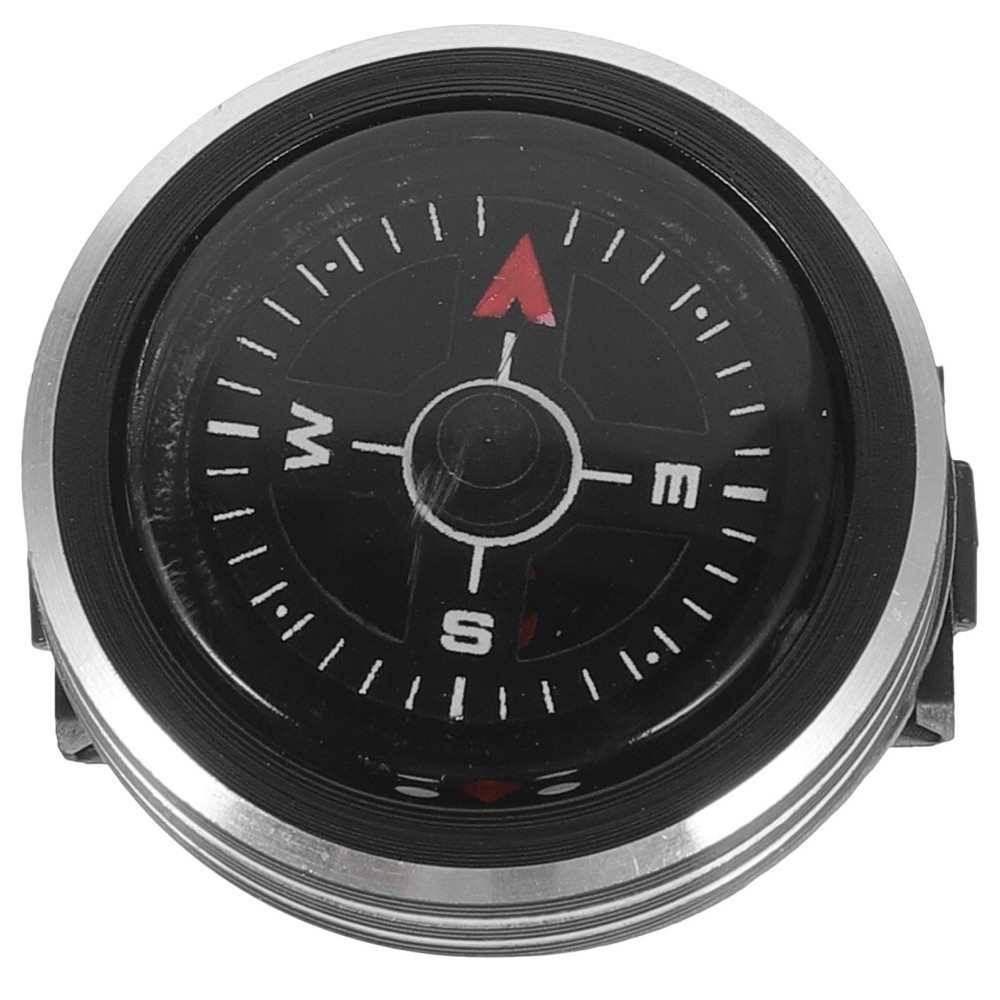 Portable Black Metal Compass with Clear Dial for Outdoor Hiking and Camping Use