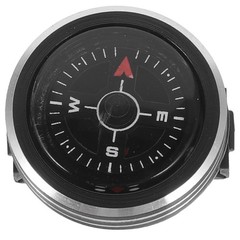 Portable Black Metal Compass with Clear Dial for Outdoor Hiking and Camping Use