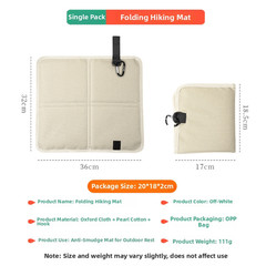 Waterproof Picnic Mat with Thickened Sponge for Camping Hiking Trekking Outdoor
