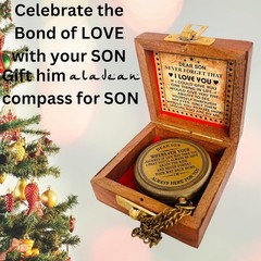 Gift for Son from Mom Dad | Engraved Compass 2″ – Father to Son Gifts, Mom to So