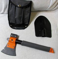 Protocol Tactical Shovel Entrenchment Tool & Axe w/ Sheath Backpacking Camping