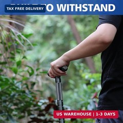 aiGear G2 Tactical Hiking Stick, 5-Section Heavy Duty Walking Staff for Men Wome