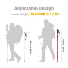 Lightweight Collapsible Trekking Five-fold Walking Stick for Pole Nordic Walking