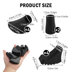 10 Pack Nordic Walking Pads for Hiking Poles, Walking Rubber Pad, Rubber…
