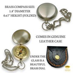 Backpacking Navigation Handmade Brass Personalize Compass for Backpacking Lovers