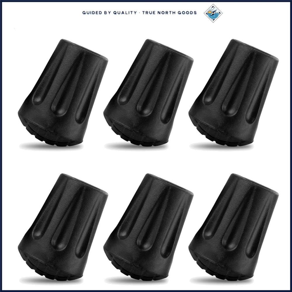 Hiking Pole Tips Replacement Set with 6 Durable Rubber Tips for Outdoor Gear