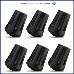 Hiking Pole Tips Replacement Set with 6 Durable Rubber Tips for Outdoor Gear