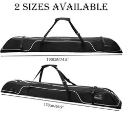 Ski Bag,Single Ski Bags for Air Travel,Ski Bag with 75 inches (190 cm) Black