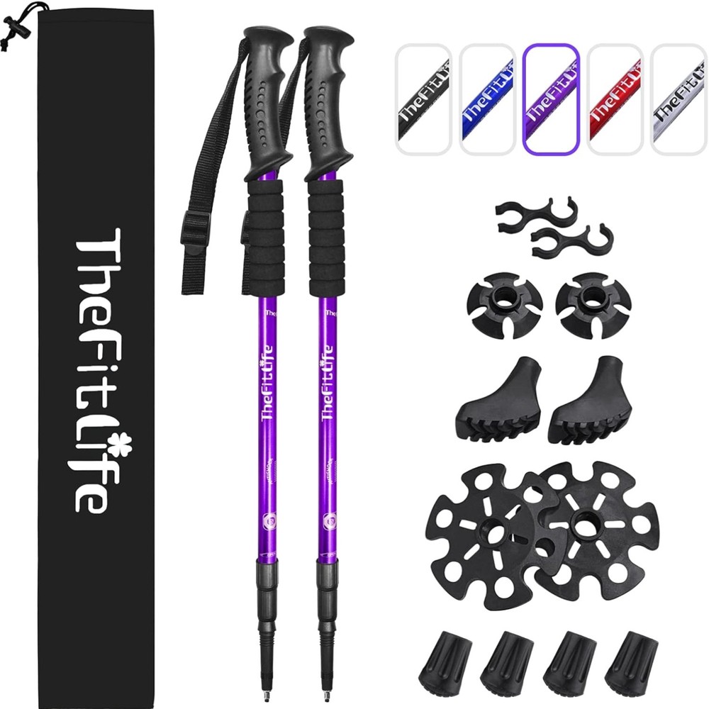 Nordic Walking Trekking Poles 2 Sticks Anti-Shock Quick Lock System