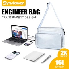 15.7 Inch Clear Tool Bag – Anti-Static PVC Material, Dustproof and White
