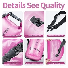 Waterproof Dry Bag – Roll Top Transparent Storage 2L Pink