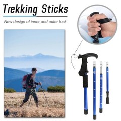 Tactical Trekking Poles Walking Climbing Cane Camping Hiking Survival Sticks USA