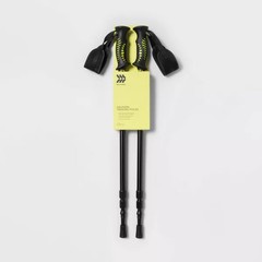 ALL IN MOTION 2PK ADJUSTABLE TREKKING POLES: ALUMINUM, RUBBER HANDLES – BLACK