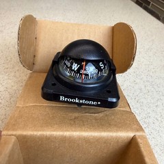 VTG Brookstone Mini Compass w/ Suction Mount 172759 Black Navigation Tool NIB