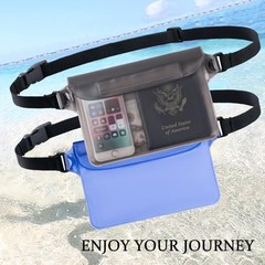 CADONO 2-Pack Waterproof Pouch with Adjustable Waist Strap | Screen Blue+Pink