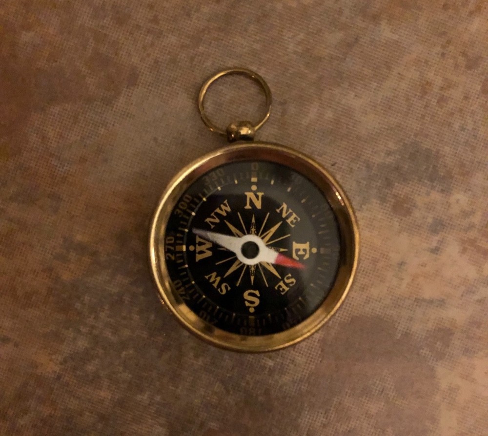 45 Compass bundle group, brass/gold with black face, needle works, free shipping