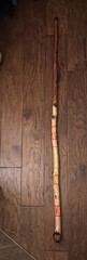 vintage Mexican folk art canes from the 1930s to 1950s, handmade red , brown