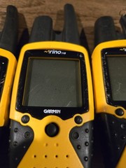 Three Garmin Rino 110 Handheld GPS Navigator FRS/GMRS Two-Way Radio Walkietalkie