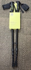 Trekking Poles Adjustable Black Aluminum Rubber Handles Pair