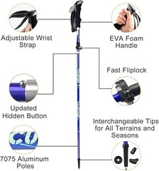 Covacure Trekking Poles Collapsible Hiking Poles – Aluminum Alloy 7075 Trekking