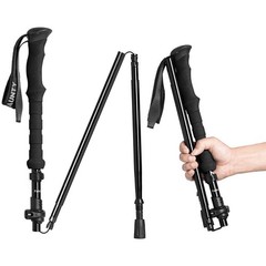 Collapsible Walking Stick for Travel, collapsible foldable, Dark Black