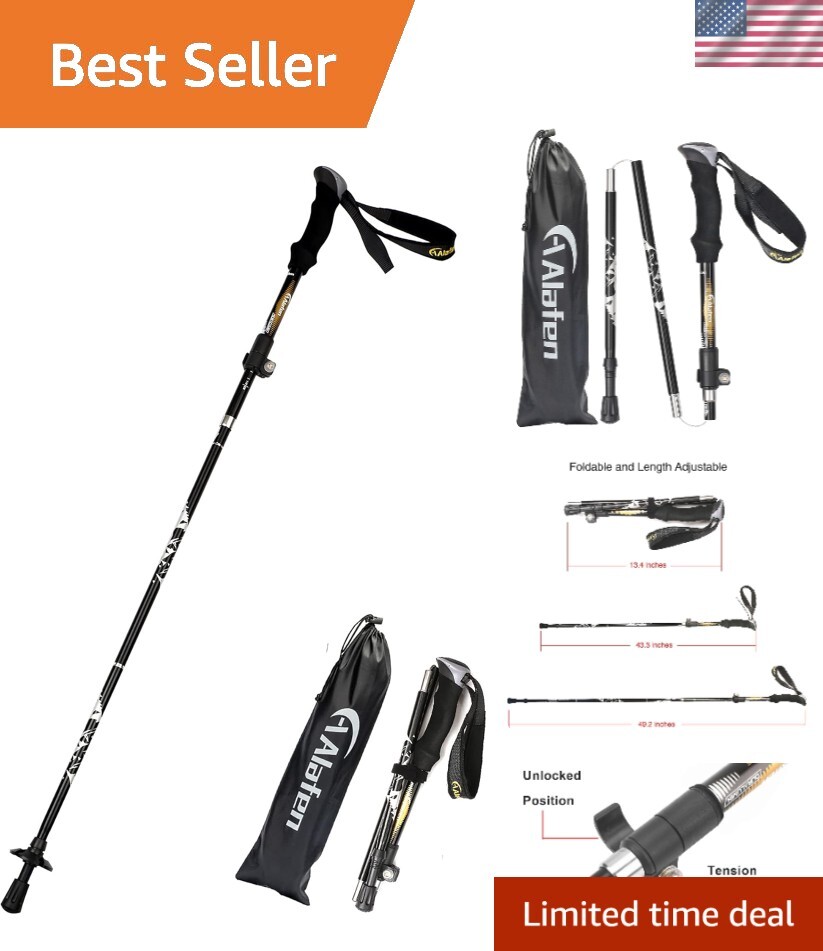 Compact Collapsible Trekking Stick – 49″ Height, Perfect for Hiking Adventures