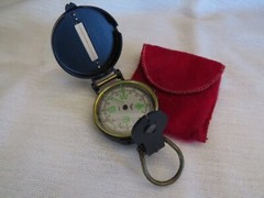 Vtg. TAYLOR Lensatic Engineer’s Compass Working w/Original Cloth Bag