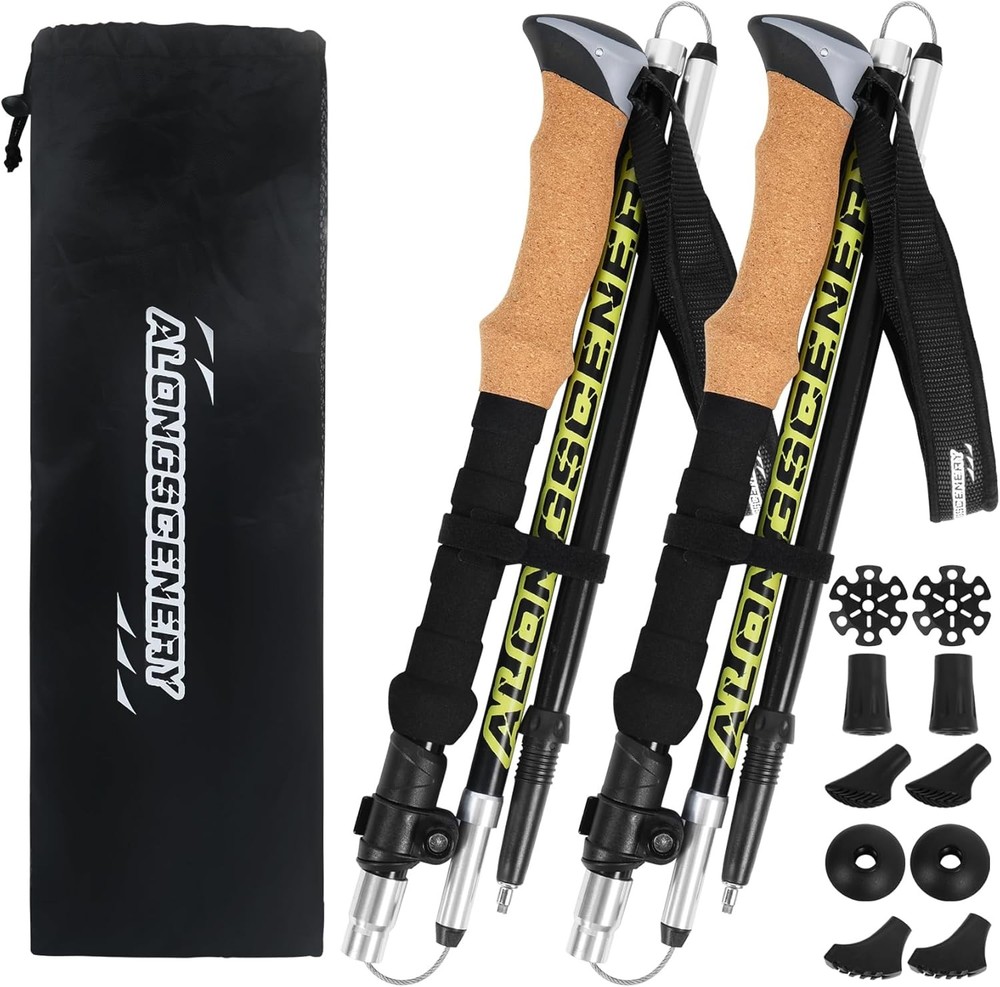 Collapsible Trekking Poles for Hiking-Lightweight Adjustable Walking Sticks with