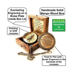 Trust in The Lord -Proverbs 3: 5-6 Quote Engraved Compass | Camping Compass I…