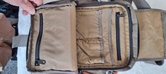 LL Bean Crossbody Bag – Green and Tan with 2 layers of interior pockets.