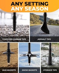 Lightweight Collapsible Aluminum Trekking Poles with Cork Grips – Pair of 2