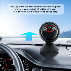 Car Compass Ball, Dash Mount Adjustable Compass Ball with Bottom Stick, Navigati