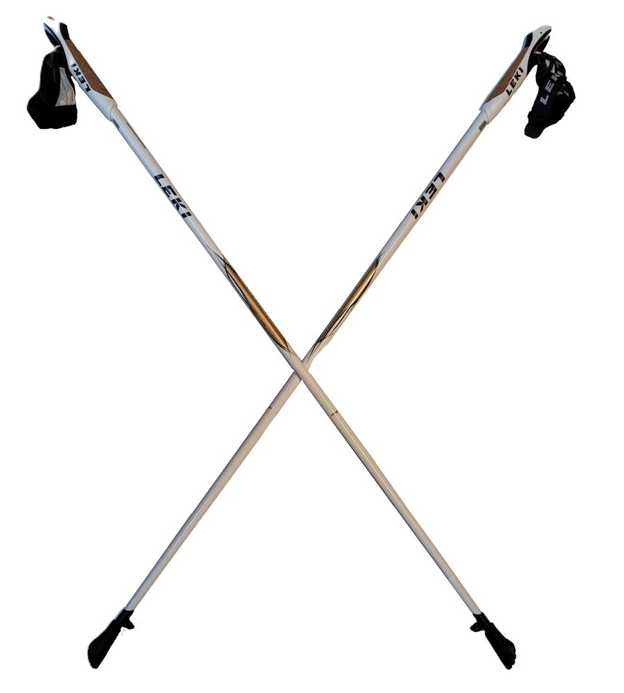 LEKI Nordic Walking Platinium Fixed Length Walking Poles White 110cm **NO WRIST