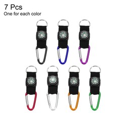 Clip Belt Keychain Compass, 7 in 1 Set, Multicolor