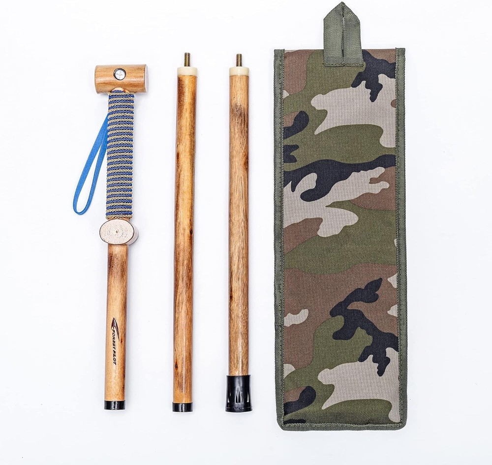 3Pc Detachable Hardwood Walking Stick for Hiking with Compass 48 Inches – Soft H