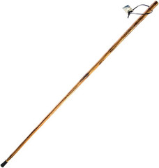 Survivor ries Wooden Walking/Hiking Stick with Hand-Carved Howling Wolf Design,