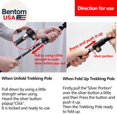Aluminum Collapsible Ultralight Travel Trekking Hiking Pole for Men and Women (F