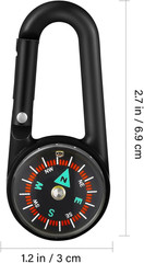 24Pcs Keychain Compass Metal Carabiner Compass Small Pocket Clip on Compass Port