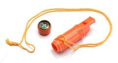 2PK 5-In-1 Emergency Survival Compass Whistle Fire Start Flint Signal Mirror Set