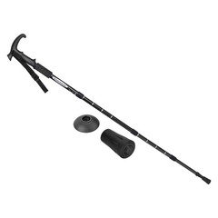 Trekking Poles, Collapsible Telescopic Hiking Pole 21-43 Inch T Handle Black