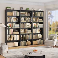 FOTOSOK 6-Tier Open Bookcase and Bookshelf, Freestanding Display Storage Shel…
