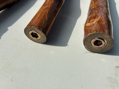 Wood Walking Stick with Whistle and Compass That Unscrews for Easy Transport