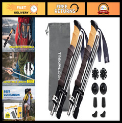 Lightweight Folding Trekking Poles with Cork Grip – Adjustable Height Hiking Sti